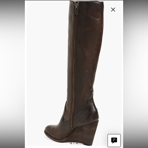 Dark Brown Frye Cece Wedge Boot - Picture 1 of 6